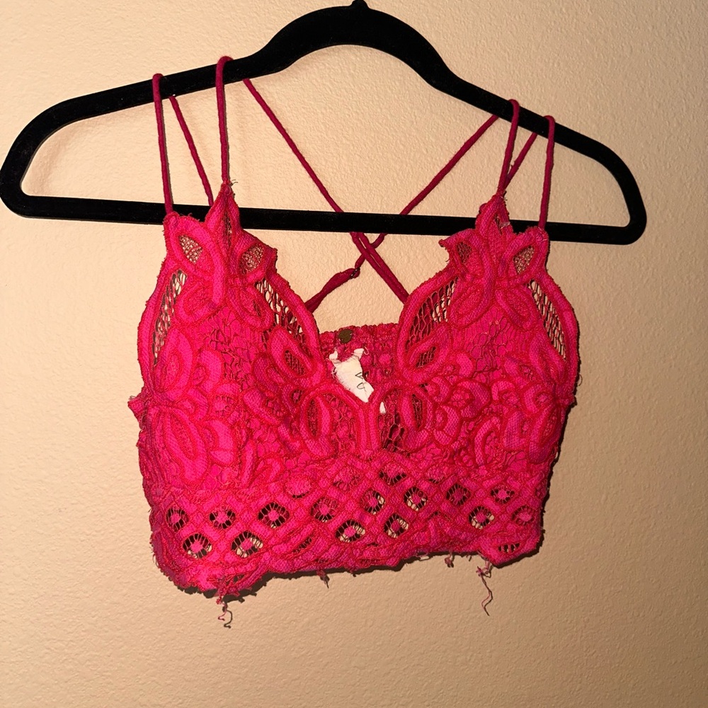 Free People Adela Bralette|Size Small|Magenta Bright Pink